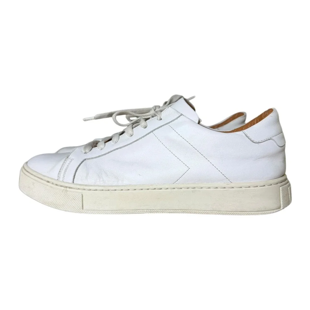 Armando Cabral Smart Minimalist Quiet Luxury Leather Sneakers White 9.5